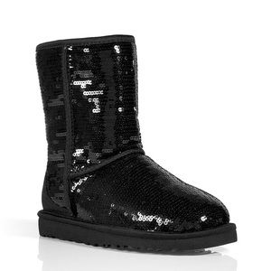 Ugg Boots short black sequin size 8